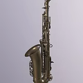 Elegant Brass Saxophone Musical Instrument Featuring Shiny Metal Body And Detailed Key Design