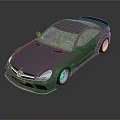 Gray Mercedes Sports Car With Streamlined Body Large Wheels And 3D Rendering