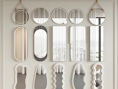 Various Shaped Decorative Mirrors Wall Mounted For Home Interior Decoration 3d model