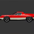 Red Classic Sports Car With Retro Design And Sleek White Accent Body