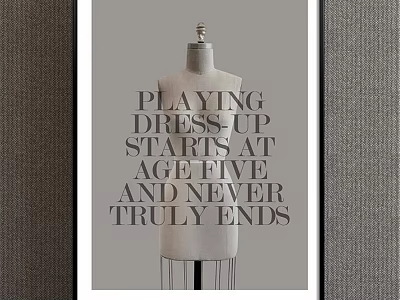Mannequin With Playing Dress Up Quote Art For Home Wall Decor 3d model