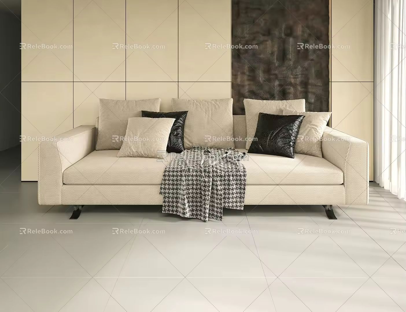 Modern double sofa Minotti poliform sofa 3d model