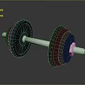 Black Fitness Dumbbell With Stacked Weight Plates On Reflective Surface