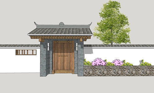 Chinese Gate Homestay Gate 3d model