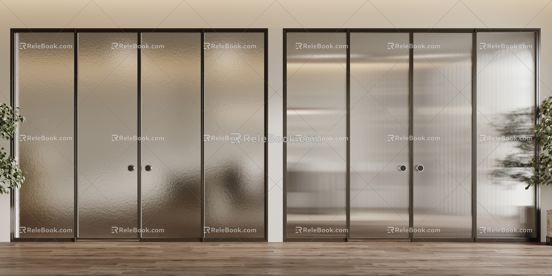 Modern glass door 3d model