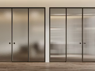 Modern sliding door folding door glass door Changhong glass door 3d model