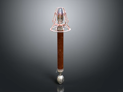 Industrial Equipment Featuring Vertical Copper Coil And Top Metal Framework Base 3d model