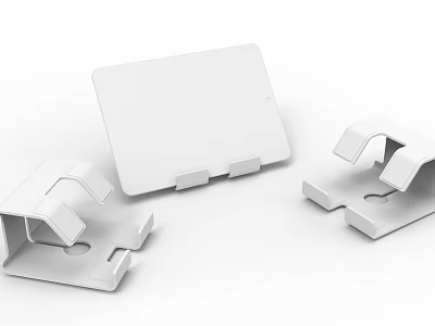 White Phone Stand Simple Design Three Pieces Digital Mobile Accessories 3d model