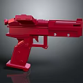 Red Tactical Gun 3D Model With Modern Design And Geometric Structure 3d model