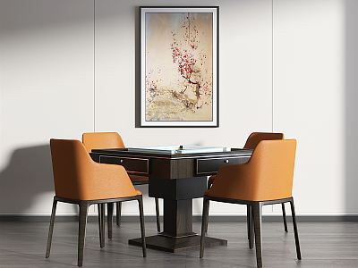 Modern Mahjong Table and Chair Mahjong Table and Chair Combination model