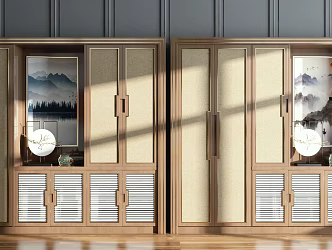 New Chinese Decorative Cabinet Shoe Cabinet Ornaments Combination 3d model