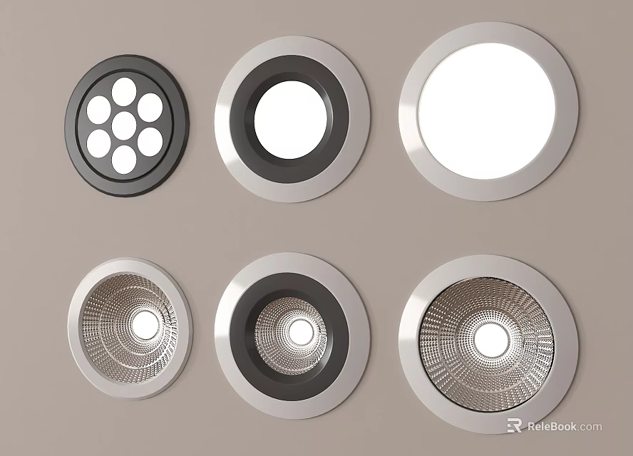 Modern Downlights And Spotlights With Various Sleek Frame Designs For Home Lighting 3d model 
