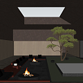 Silent Rest Area Hotel Indoor Landscape Rest Area 3d model