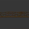 Golden Decorative Carved Rail Bracket With Intricate Pattern And Dark Base 3d model