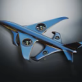 Blue Modern Airplane Model with Unique Design Sleek Shape and Shiny Finish