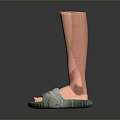Light Green Home Slippers With Textured Upper And Comfortable Non Slip Sole
