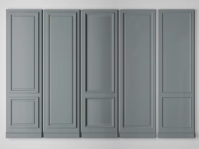 Modern Gray Wainscoting Panel Designs For Interior Wall Decor Styles 3d model