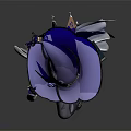 Game Fantasy Female Mage Character With Purple Outfit And Decorated Witch Hat
