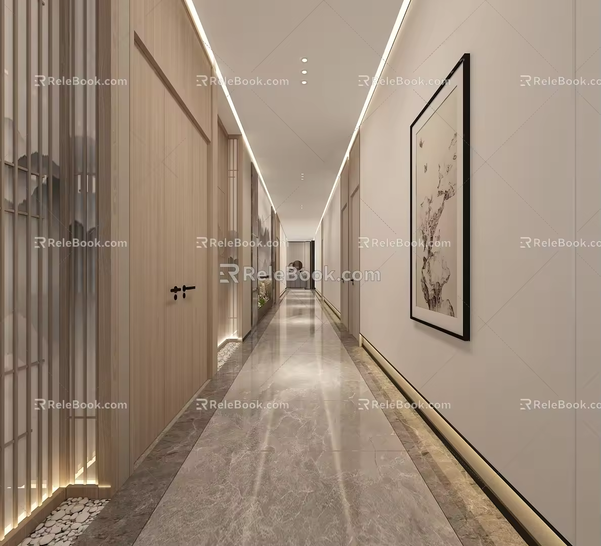 New Chinese Style Aisle Out 3d model