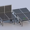 Foldable Ping Pong Tables Sports Equipment With Black Tabletop And Net