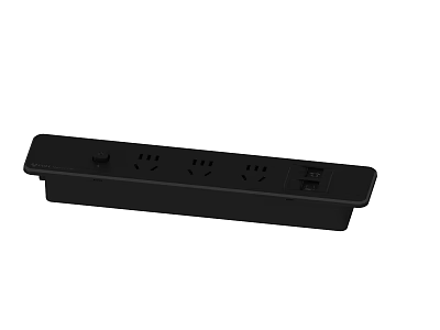 Black Switch Panel With Multiple Outlets And Switches For Home Use 3d model