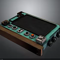 Vintage Electronic Device With Copper Frame Black Screen And Control Buttons 3d model