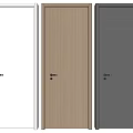 Modern Flush Doors in White Wood Grain and Dark Gray for Home Interior