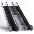 Modern elevator escalator 3d model