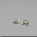Decorative Gate Models With Light Colored Pillars Arched Tops And Black Metal Gates