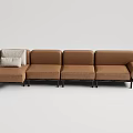 Modern Multiplayer Sofa Shaped Sofa Double Sofa 3d model