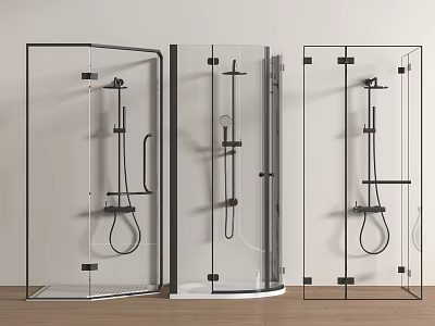Modern Shower Sauna Glass Enclosure Design With Three Styles And Contemporary Structure 3d model