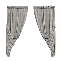 Elegant Modern Gray Curtains With Pleated Design And Linen Textured Fabric
