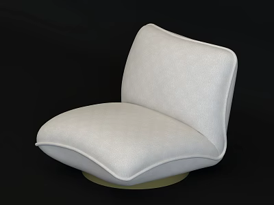 Modern White Fabric Single Sofa With Round Base And Sleek Design 3d model