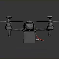 Highly Detailed Drone Model With Rotating Propellers And Metallic Body Structure