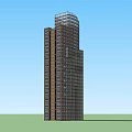 Modern Tall Office Building Exterior Design With Glass Curtain Wall And Multiple Floors