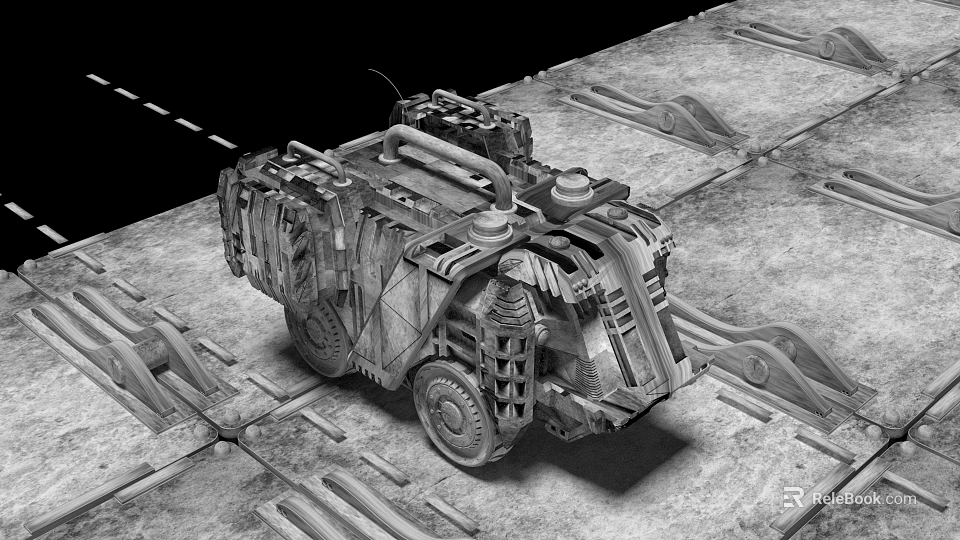 Industrial Vehicle With Complex Mechanical Structures Heavy Duty Wheels Armored Panels And Industrial Grade Components 3d model 