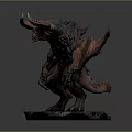 Mythical Demon Character 3D Model With Horns Wings And Muscular Build