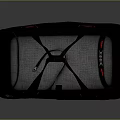 Black Travel Bag With Two Handles Red Accents And Logo Design