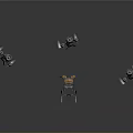 Sci Fi Transportation Scene With Orange Flying Vehicles Long Track And Train Like Cars