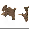Ruined Architectural Structure Featuring Broken Brick Walls And Damaged Columns