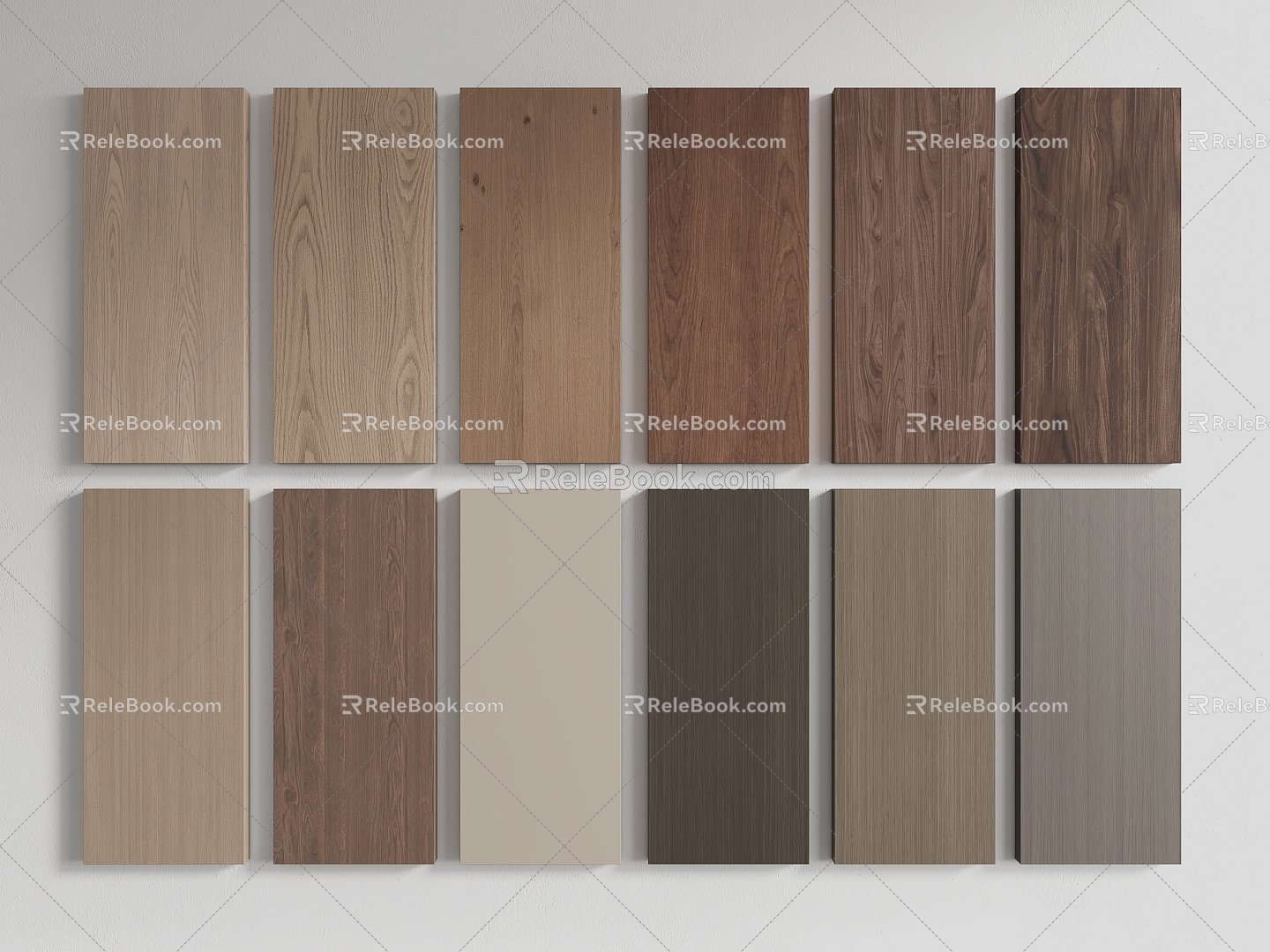 Modern wall panel wood veneer 3d model