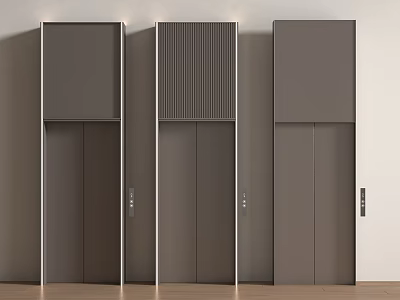 Modern Elevators With Vertical Striped Panels And Sleek Contemporary Design 3d model