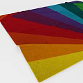 Vibrant Square Carpet With Rainbow Colors And Geometric Fan Pattern Design 3d model