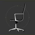 Modern Black Single Office Chair With Metal Armrests And Five Star Casters