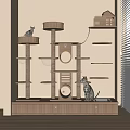 Cat climbing frame 3d model