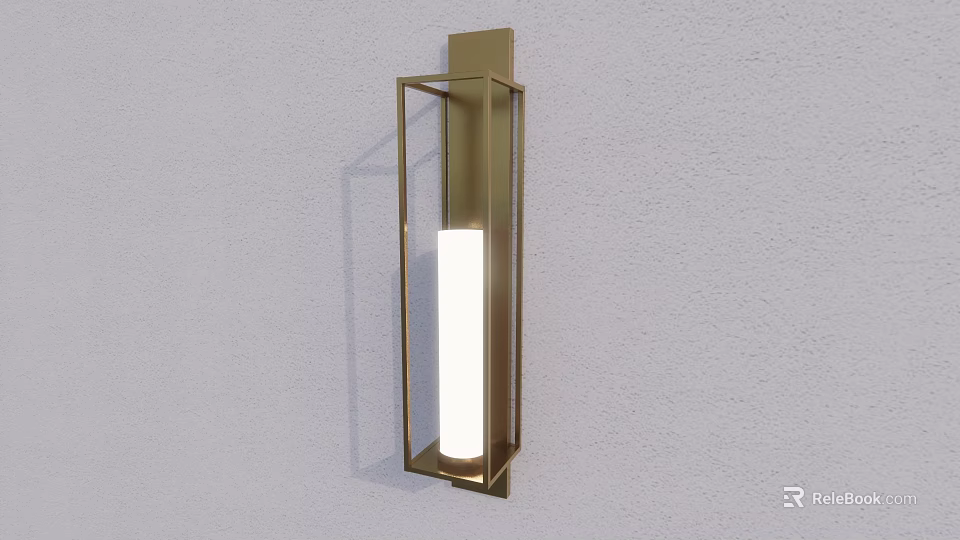 Modern Wall Sconce With Brass Frame And White Light For Interior Decoration 3d model