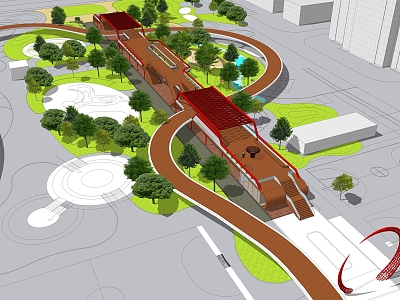 Sports Park Corridor Landscape Device model