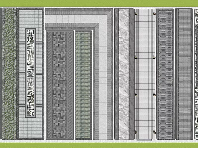 Plaza Paving Design With Diverse Patterns And Stone Tile Textures 3d model
