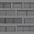 Black Metal Fence Railings With Horizontal Vertical Bars And Decorative Patterns