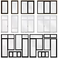 Modern Casement Windows With White Black Frames And Metal Handles For Home Exterior